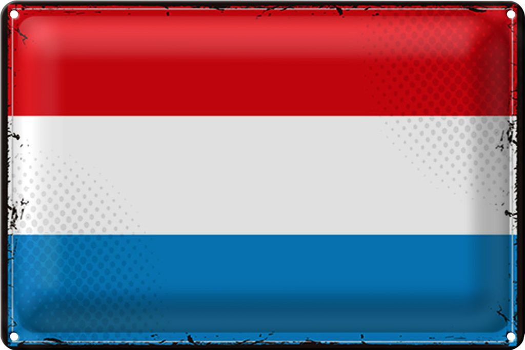 Blechschild Flagge Luxemburg 30x20cm Retro Flag Luxembourg