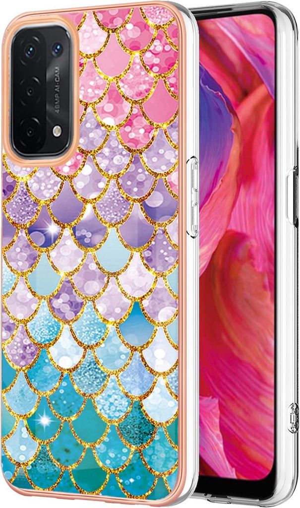 OPPO A74 5G / A93 5G / A54 5G / A93S 5G Hülle, Muster Handyhülle Anti-Shock Weich TPU Bumper Schutzhülle für OPPO A54 5G Bunt