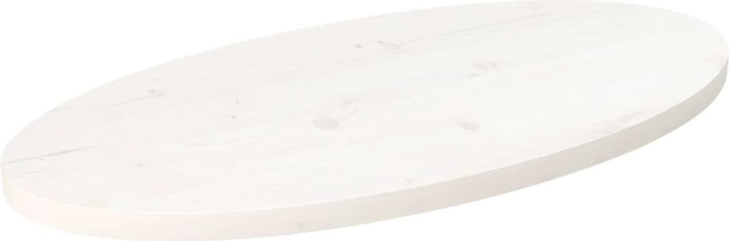 Maison Exclusive - Tischplatte Weiß 80x40x2,5 cm Massivholz Kiefer Oval