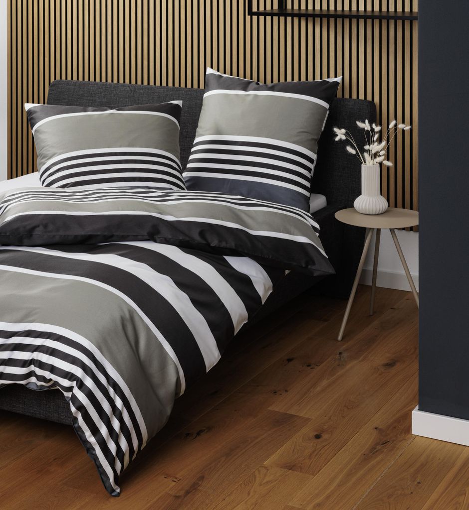 Janine Satin linge de lit J.D - moderne rayé 135 x 200 cm Image du produit 