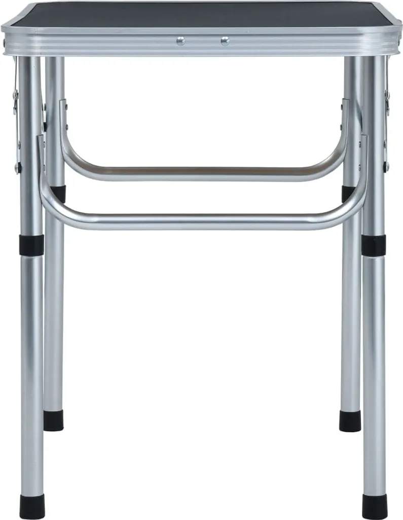 Table de camping pliable aluminium 60x45 cm gris structure compacte