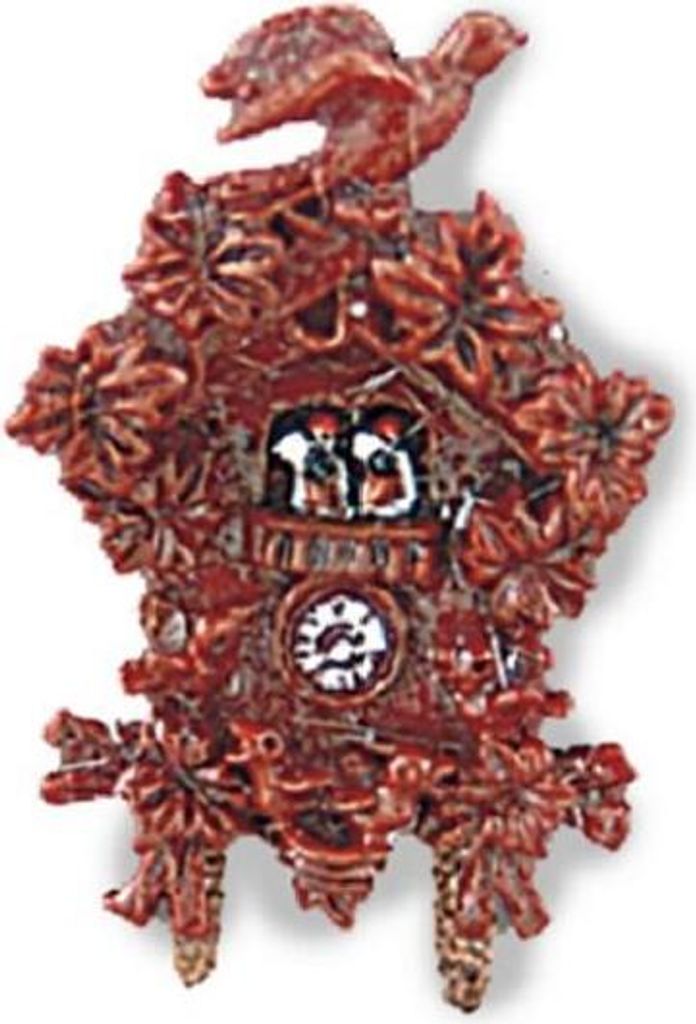 Schwarzwalduhr Miniatur aus Porzellan handbemalt