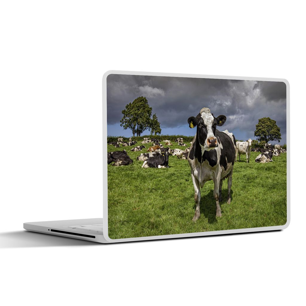 MuchoWow Laptop Aufkleber Sticker Cover Kühe - Tiere - Friesisch 32.5x23.5 cm - Sticker für Laptop - Selbstklebend