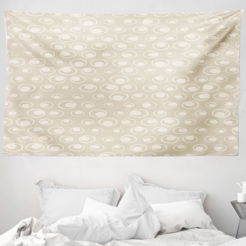 ABAKUHAUS Bräunen Wandteppich, Wasser inspiriert Blase Forms aus Weiches Mikrofaser Stoff Waschbar ohne Verblassen Digitaldruck, 230 x 140 cm, Tan...