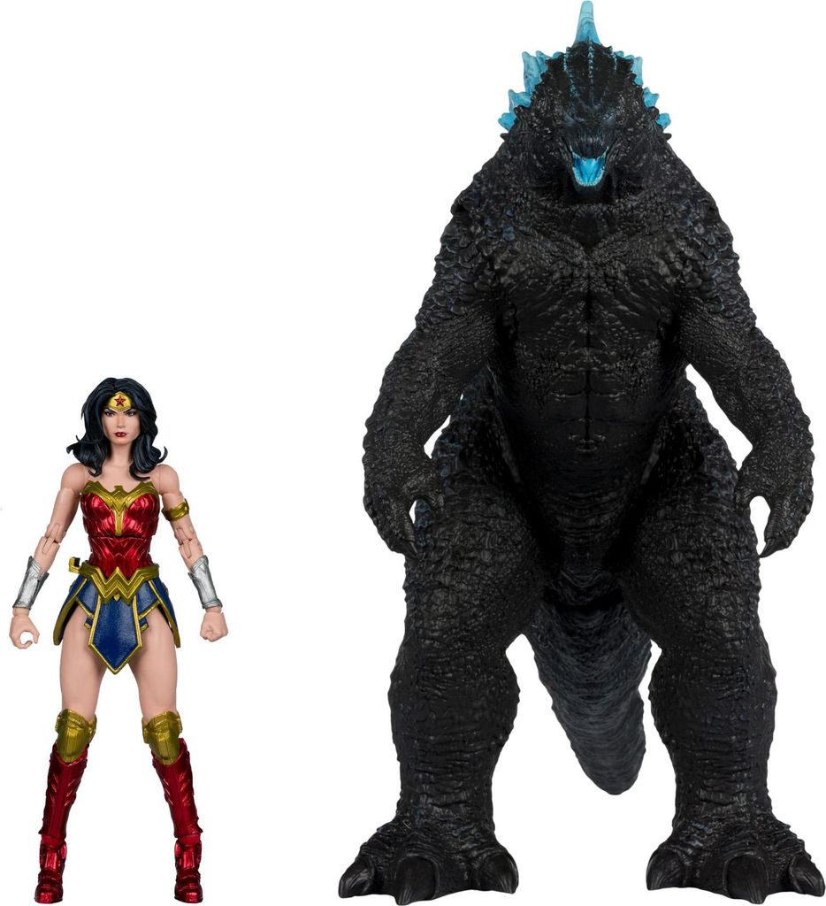 DC Justice League Monsterverse DC Multiverse Actionfiguren 2er-Pack Wonder Woman Vs. Atomic Blast Godzilla 18 cm