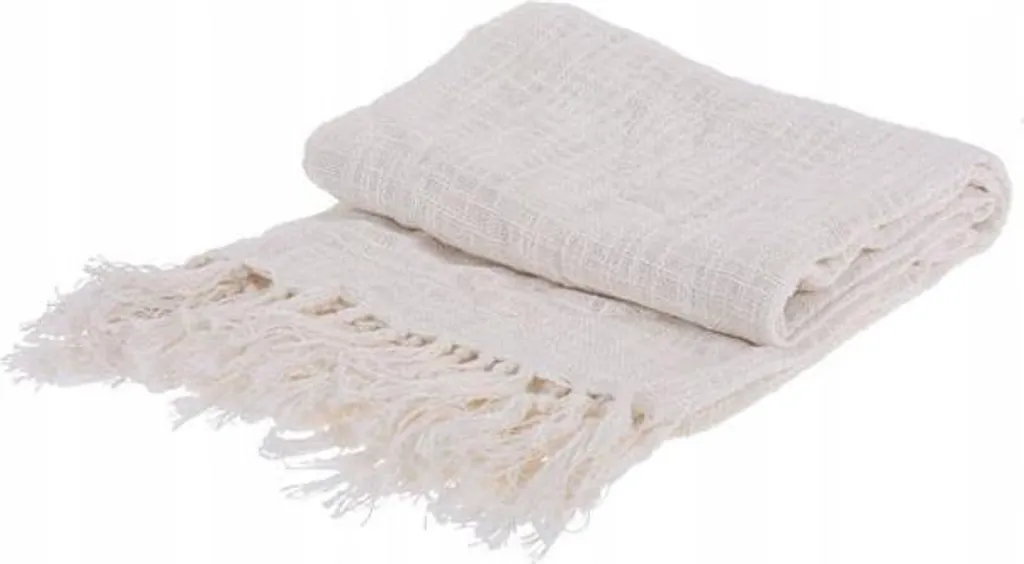 Copriletto in Cotone 130x170cm Morbido con Frange | Plaid Divano Elegante