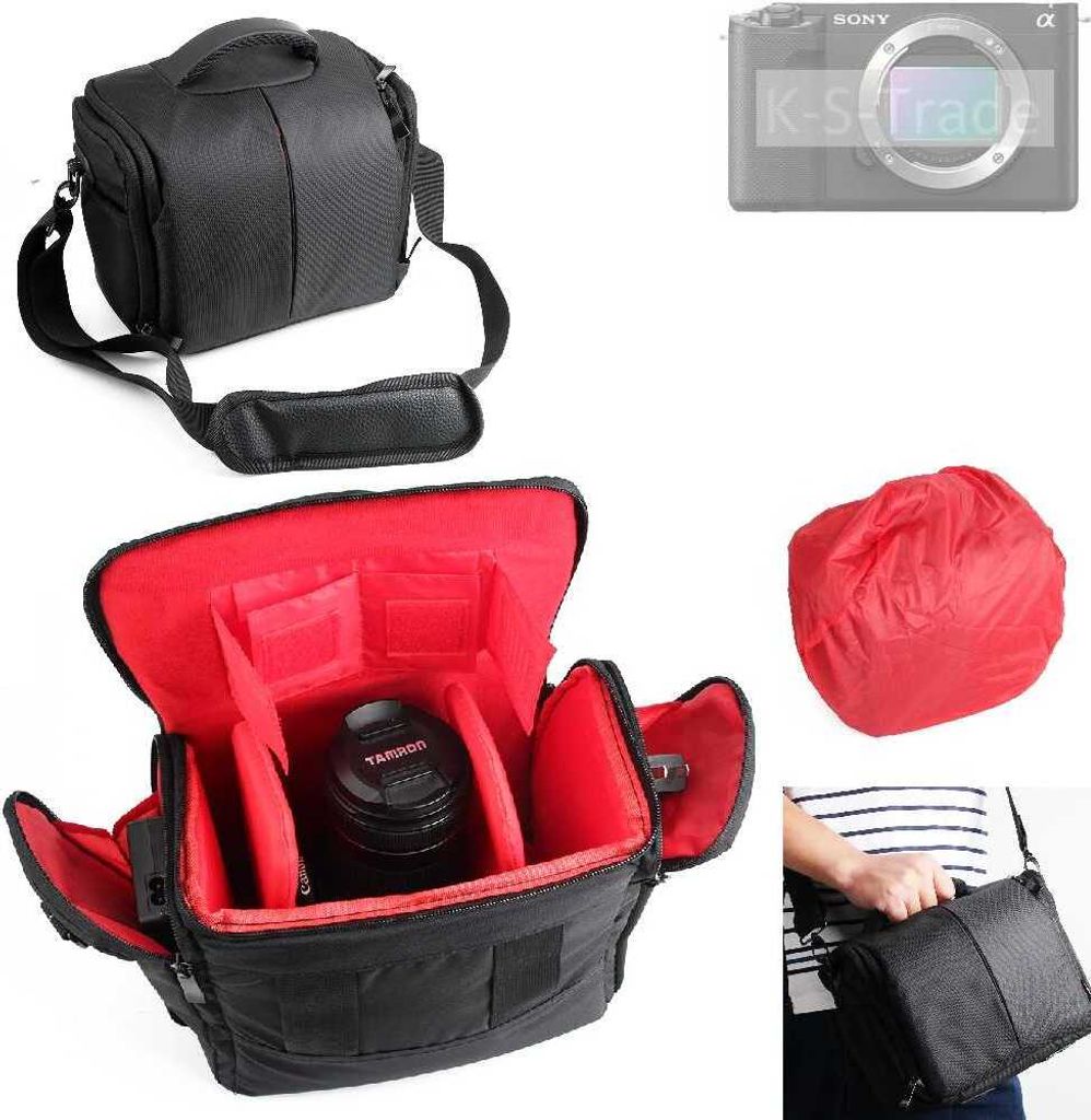 K-S-Trade Kompatibel mit Sony ZV E1 Kameratasche Fototasche Schultertasche Zubehör Tasche einteilbare Trennwänden für Systemkamera, DSLR DSLM SLR,