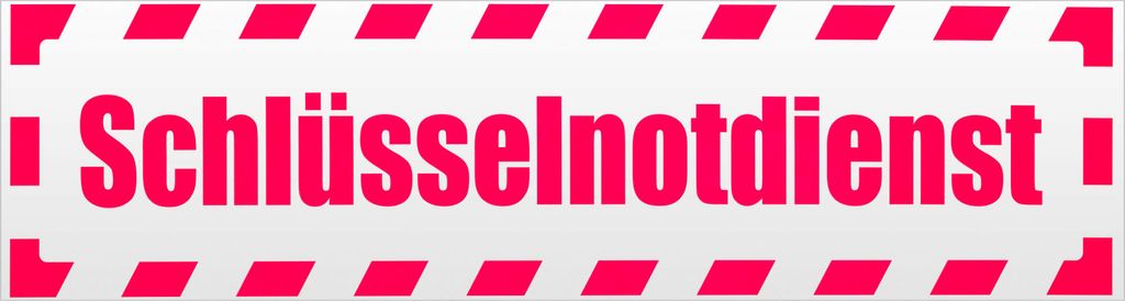 Kiwistar Schlüsselnotdienst gestreift Magnetschild Schild magnetisch - 30cm Neonpink - Magnetfolie für Auto PKW Kfz