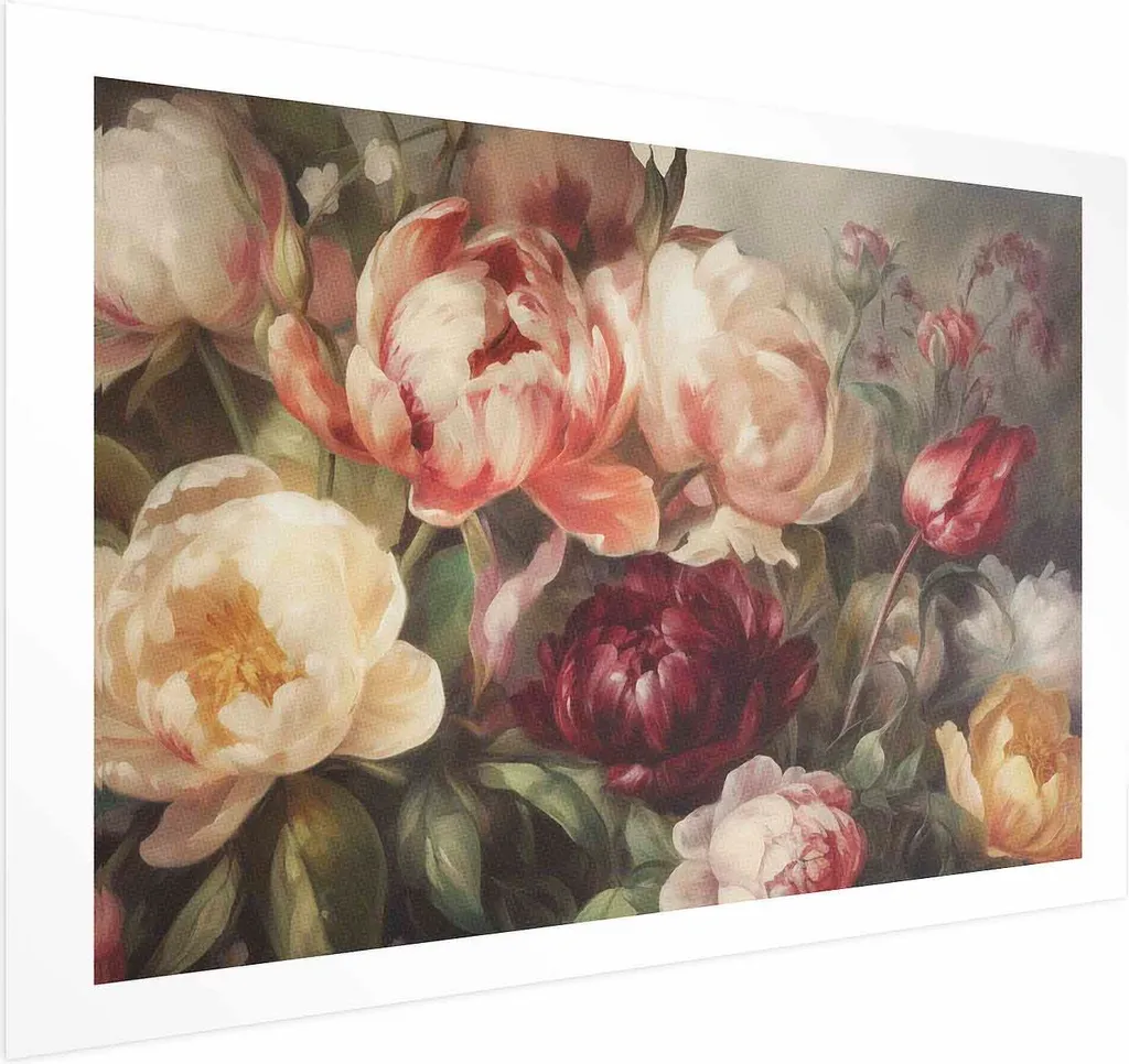 Poster Botanico Peonie 90x60 - Decorazione Parete Moderna XL
