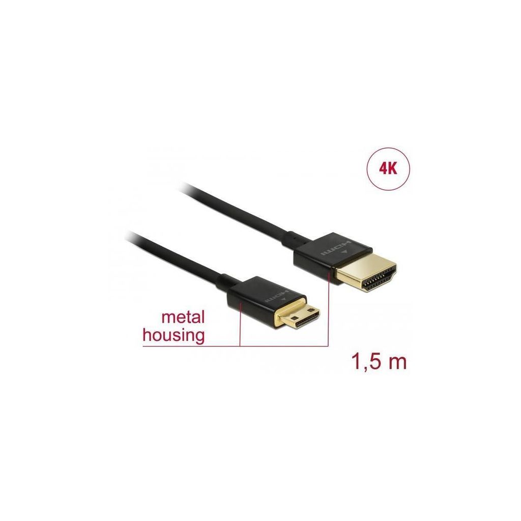 HDMI High Speed zu Mini-C Kabel 1,5m 4K 3D Ethernet dreifach geschirmt