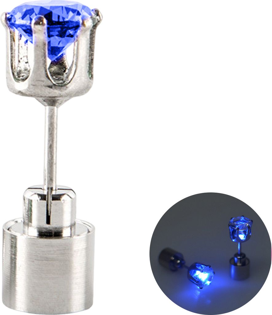 1 Stück Ohrstecker, blinkend, auffällig, hohe Transparenz, handgefertigt, mit Kunstkristallen, dekoriert, tragbar, LED, Damen-Ohrstecker, Damen-A...