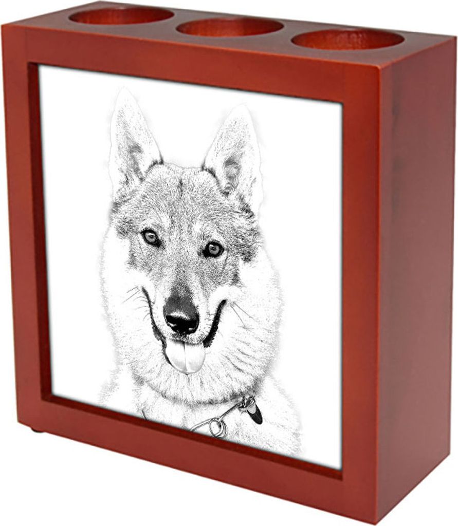 Tschechoslowakischer Wolfhund - Stifthalter mit Hund, Schreibtischorganizer mit Aufdruck, personalisierte Schreibtischdekoration der Marke Art-Dog