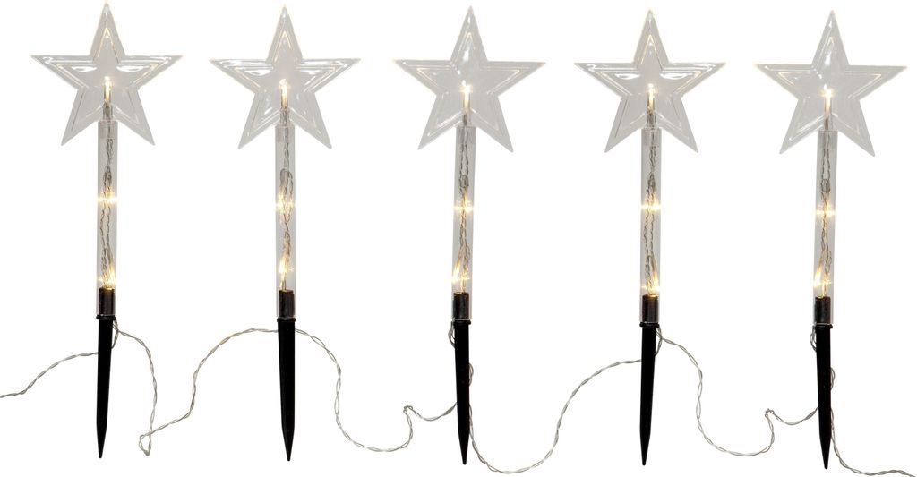 LED-Dekostab 'Wandy', 3 Sterne,je 5 warmwhite LED,