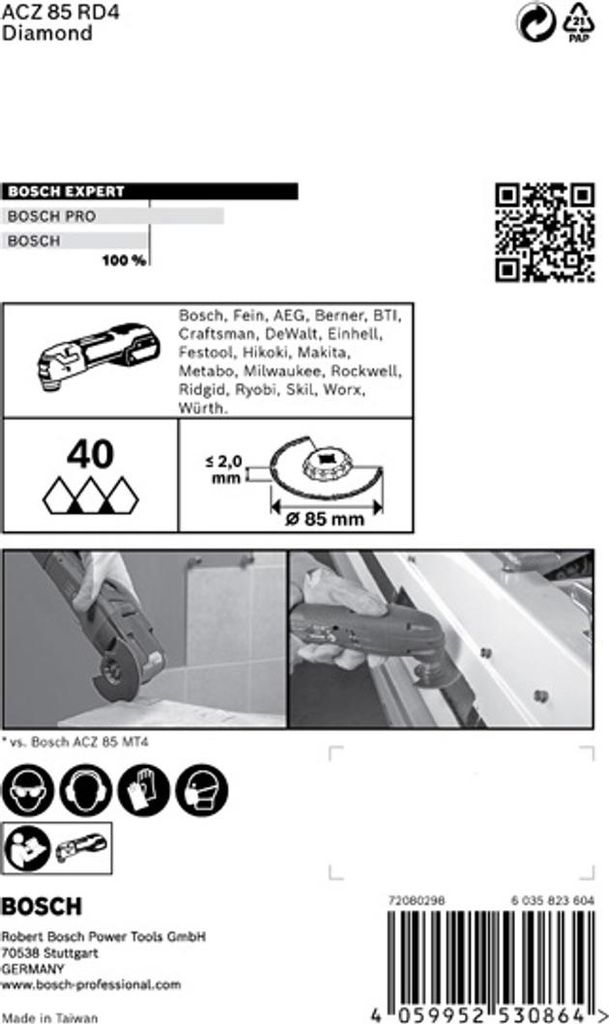 EXPERT ACZ 85 RD4 Segmentblatt für Multifunktionswerkzeuge, Produktbild 