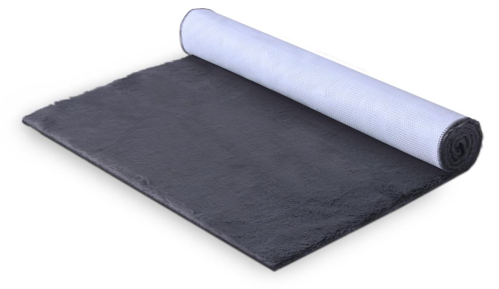 Tapis polyvalent « Faux Rabbit » anthracite 60 x 120 cm Image du produit 
