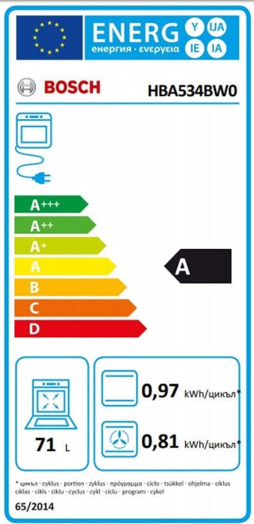 Bosch Serie 4 Hba534bw0 Multifunktionsofen 71l Durchsichtig Produktbild 5