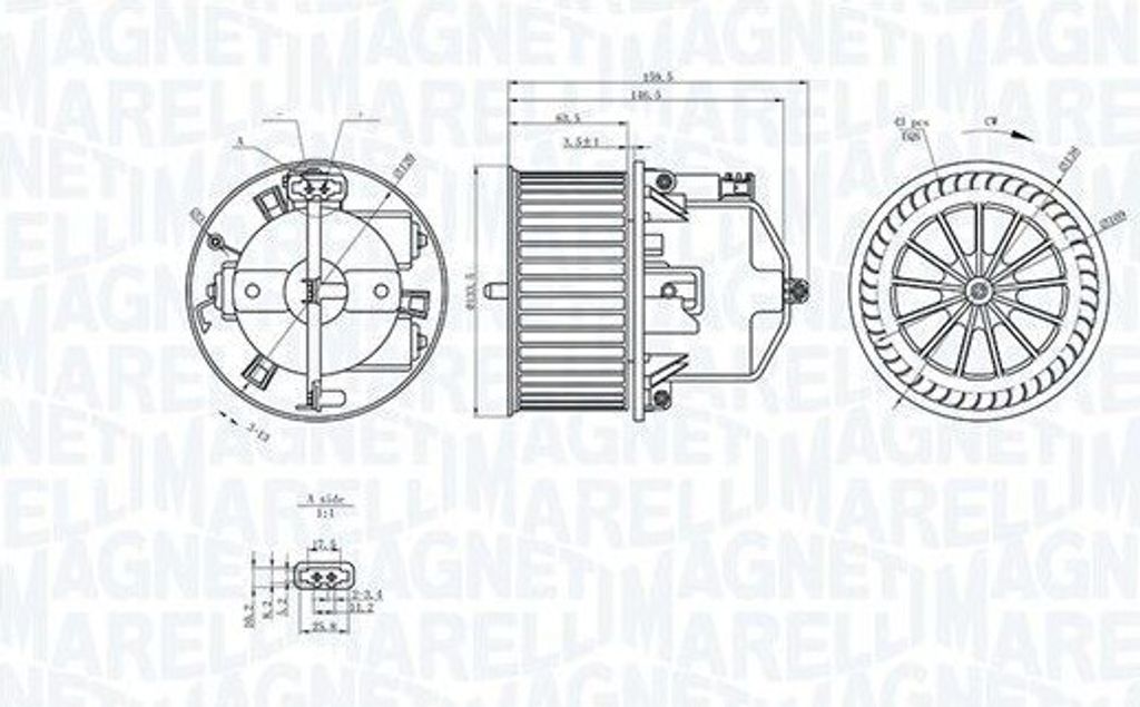 MAGNETI MARELLI Gebläsemotor 069412352010 für VOLVO V70 II Produktbild 