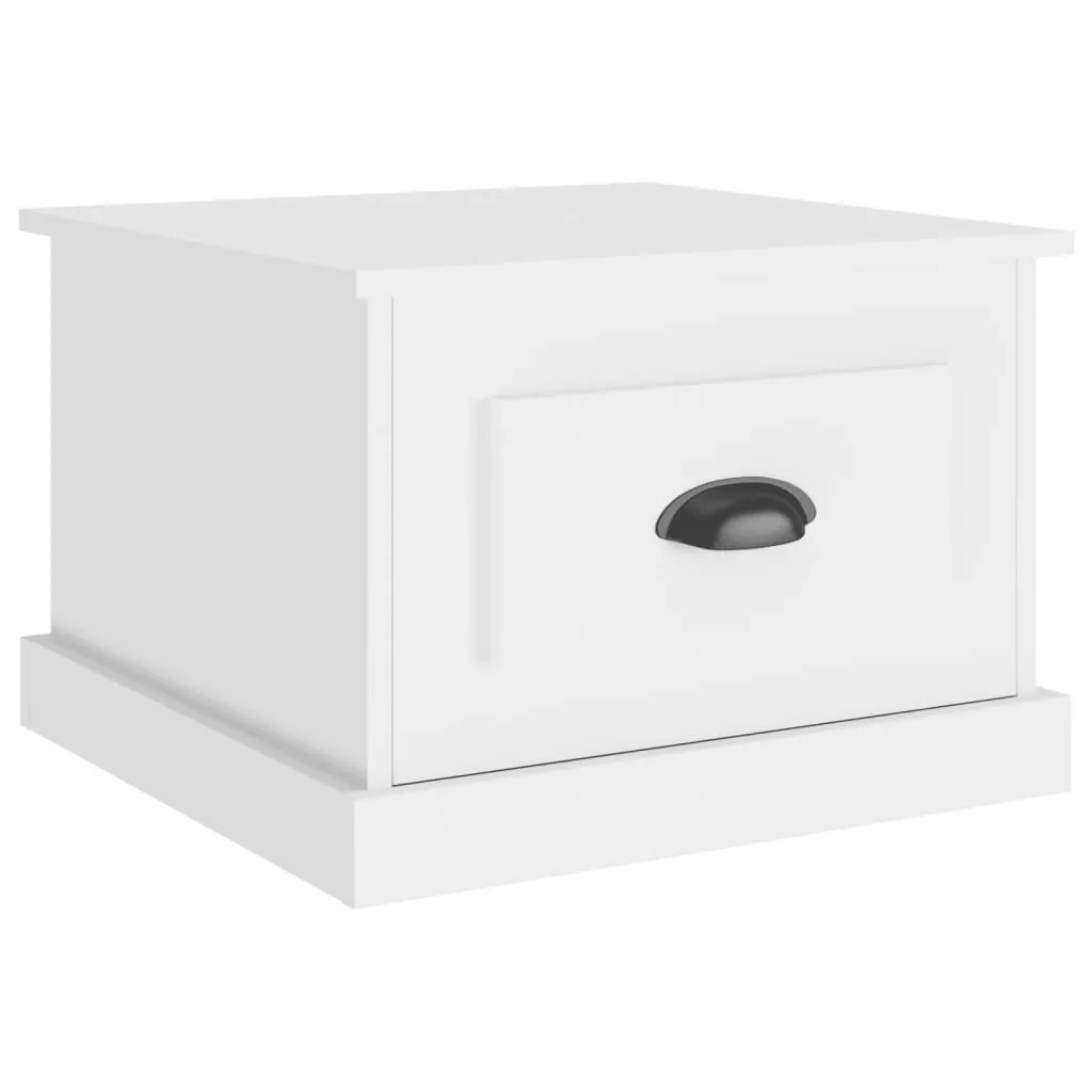 Tavolino da Caffè Bianco Quadrato 50x50 cm Design Minimale Casa