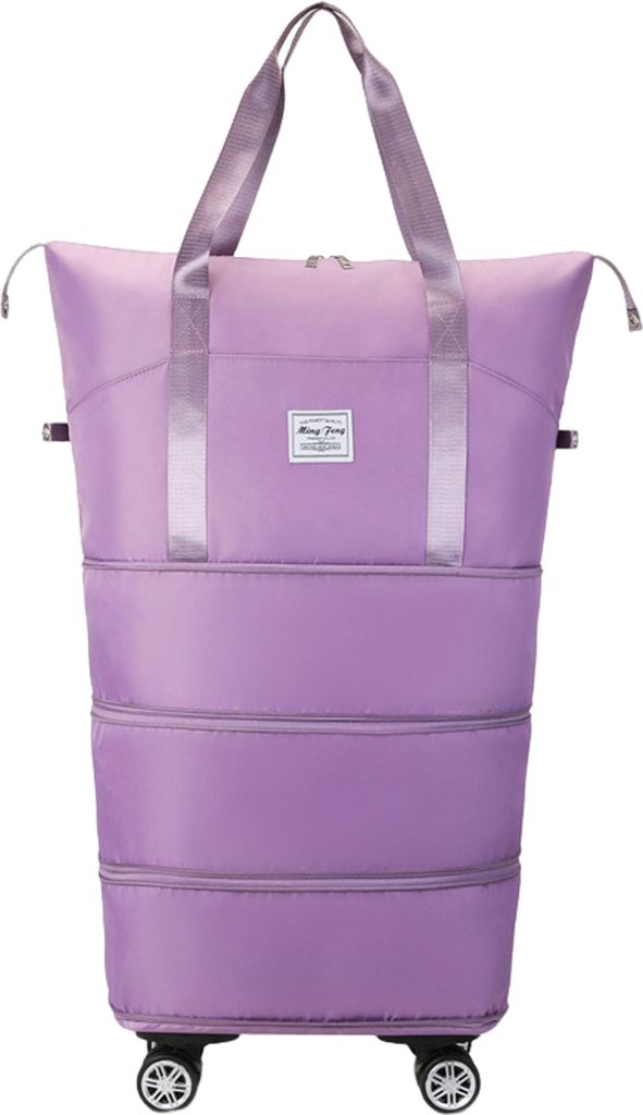 Erweiterbare Reisetasche mit großem Fassungsvermögen, Reißverschluss, wasserdicht, reißfest, Gepäcktasche mit drehbaren Rädern, Seesack, Koffer