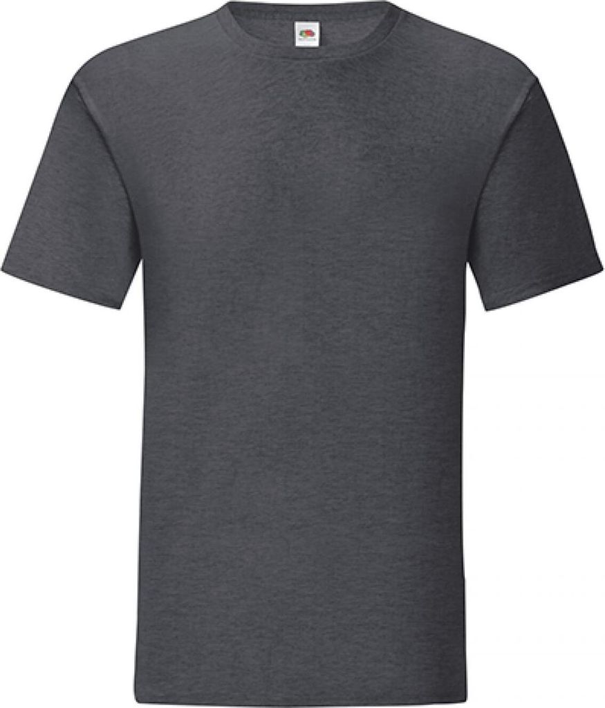 Fruit of the Loom 61-430-0 | Herren Iconic T, 100% gekämmte, ringgesponnene Baumwolle - Farbe: Dark Heather Grey - Größe: M