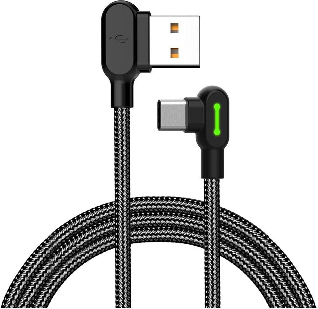 Schnell-Ladekabel 3A USB auf USB-C Nylon LED, 1,2m Produktbild 