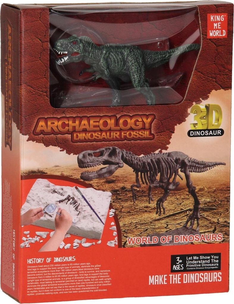 Dino-Skelett fressend - rot