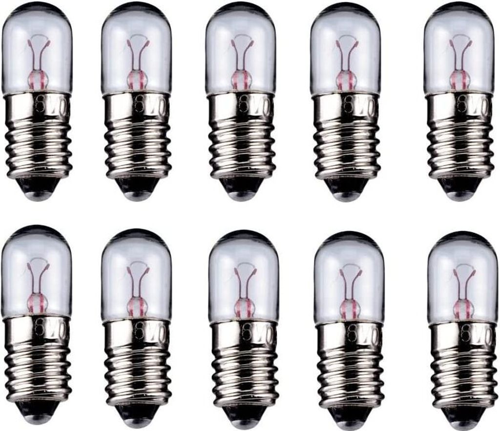 10er Set WireThinX Röhrenlampe 2 W, 6,3 V - Sockel E10 Produktbild 