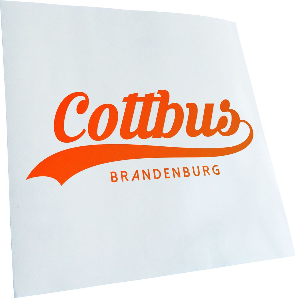 Kiwistar - Autoaufkleber - Cottbus Brandenburg - Neonorange - 50x19cm - Aufkleber für Auto, Laptop, Fahrrad, LKW, Motorrad mehrfarbig JDM Decal Ra...