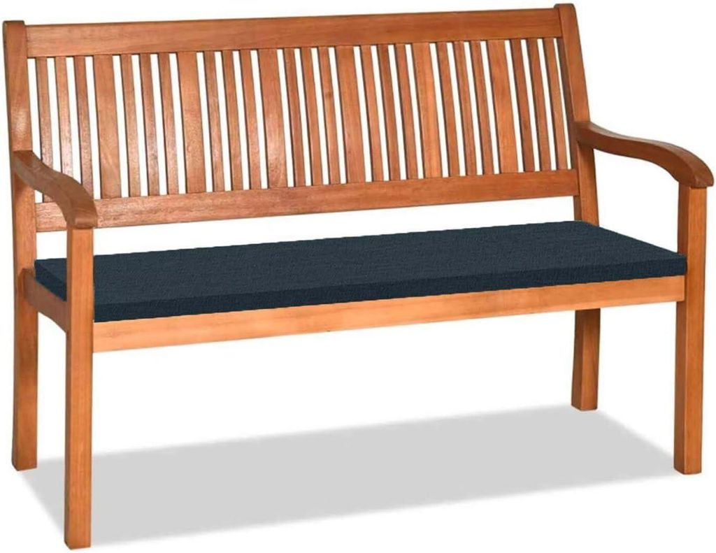 Antirutschende, bequeme Sitzkissen für Gartenbank aus Langleinen, grau, 100x35x5 cm