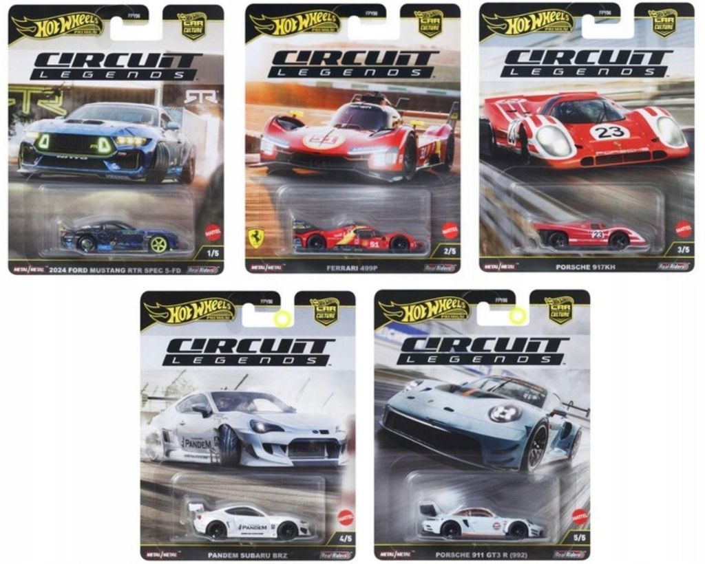 HOT WHEELS PREMIUM Circuit Legends – Komplettes Set mit 5 Produktbild 