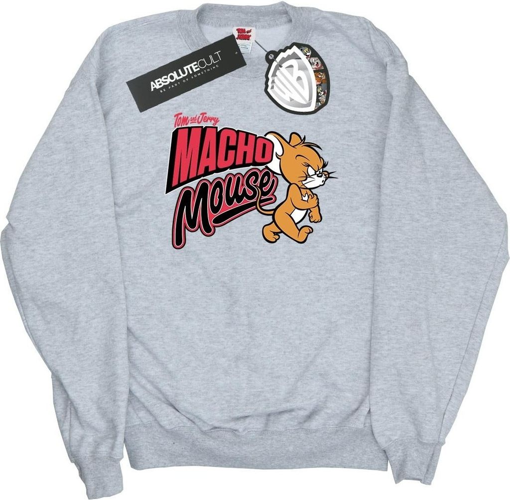 Tom And Jerry - "Macho Mouse" Sweatshirt für Herren BI46996 (S) (Grau)