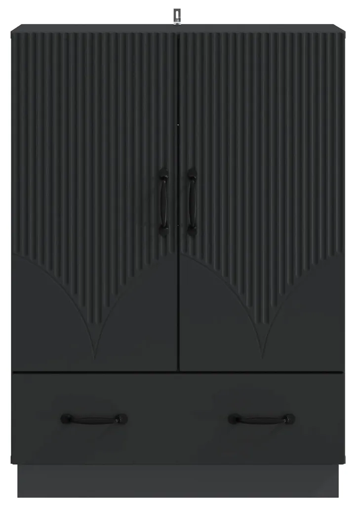 Buffet noir vidaXL en aggloméré compact, rangement solide chic