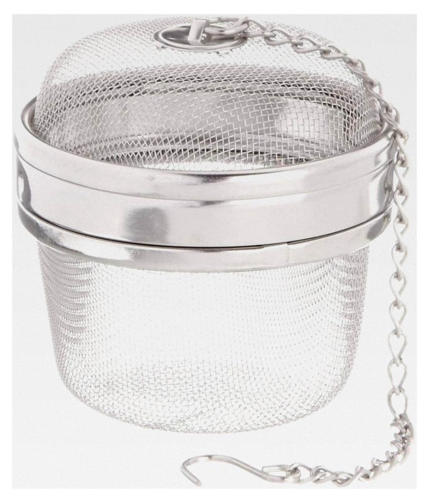 Tee-/Gewürzkugel aus rostfreiem Edelstahl, 6,5 cm Ø, Teesieb für losen Tee und Gewürze, Silber