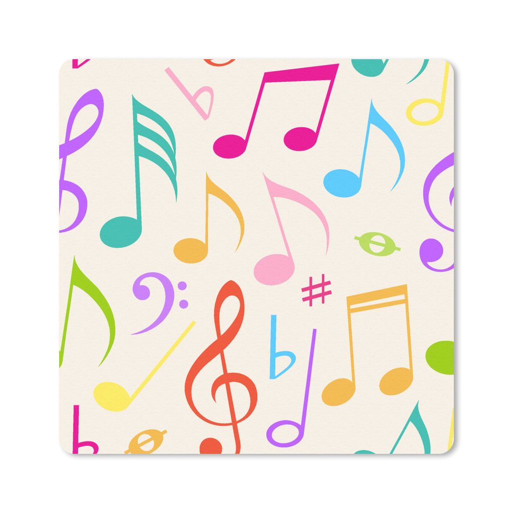 MuchoWow Mauspad Mousepad Musik - Patterns - Regenbogen 30x30 cm - Mousepads - Maus Mat - Pad - Mausunterlage - Gaming