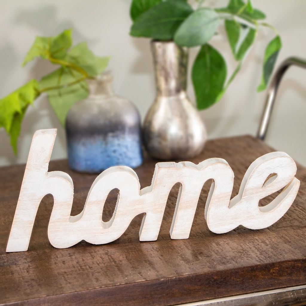 Holzdeko, "Home", Braun, Dekoration