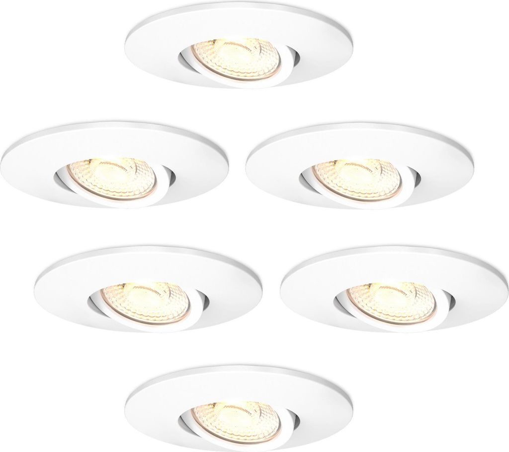 Ledvion - 6x LED Einbaustrahler, Weiß, 6W, CCT 2200K-4000K, Ø96mm, Edelstahl, IP65, Dimmbar