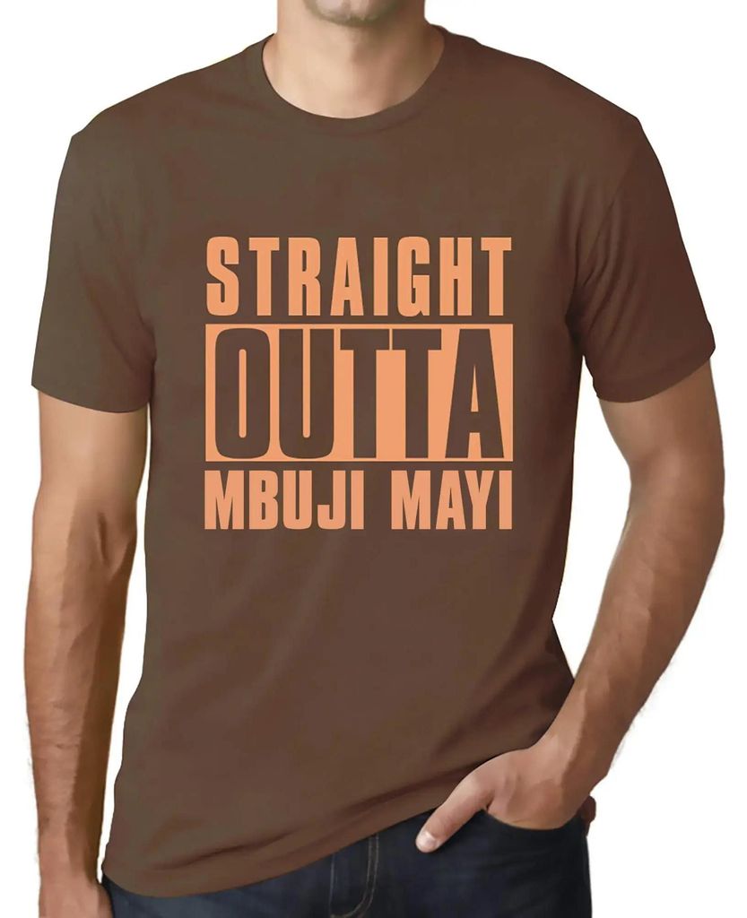 Herren Grafik T-Shirt Direkt aus dem Mbuji Mayi – Straight Outta Mbuji Mayi – Öko-Verantwortlich Vintage Jahrgang Kurzarm Lustige Druck Geburt...
