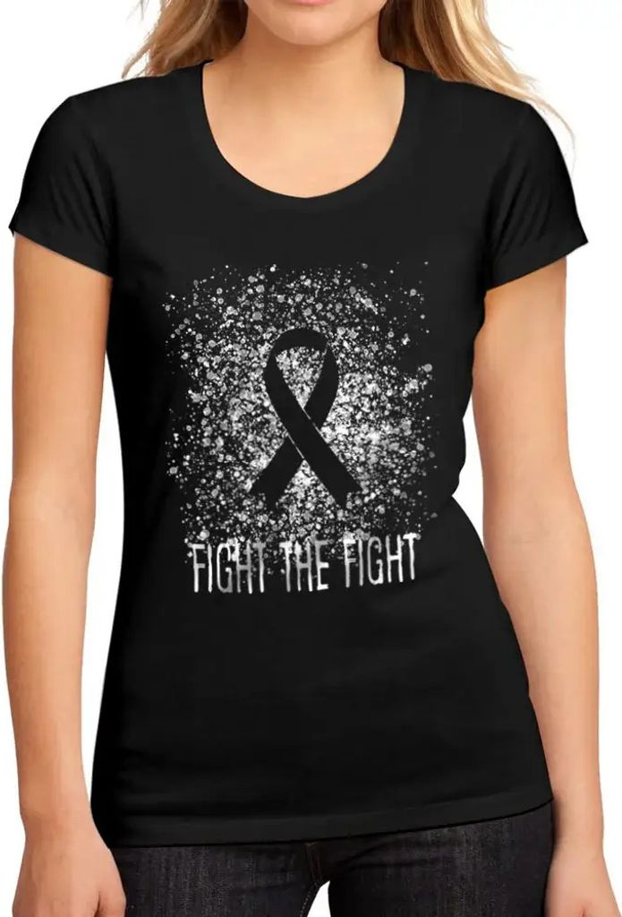 Damen Grafik T-Shirt Krebs bekämpfen den Kampf – Cancer Fight The Fight – Öko-Verantwortlich Vintage Jahrgang Kurzarm Lustige Druck Geburtstag