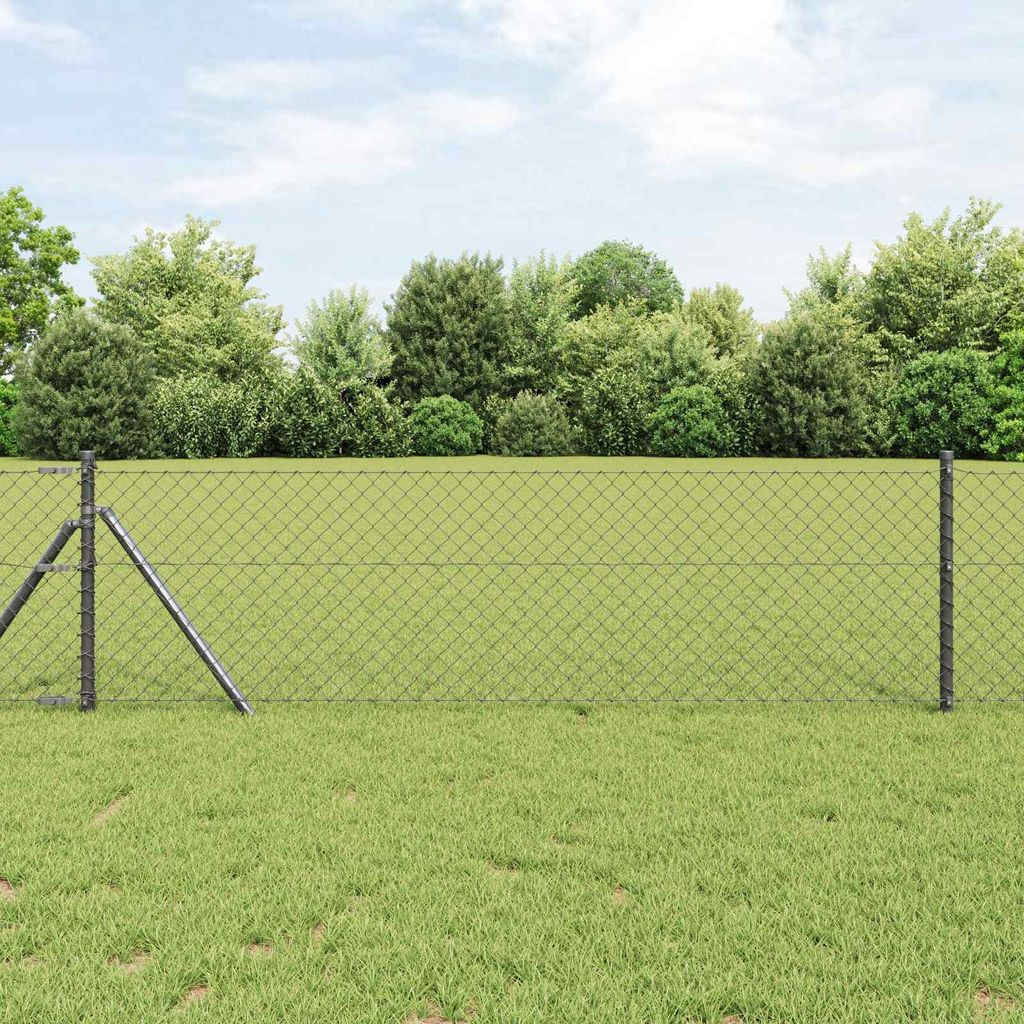 Maison Exclusive - Kettenzaun Grau 10 x 0,4 m Stahl