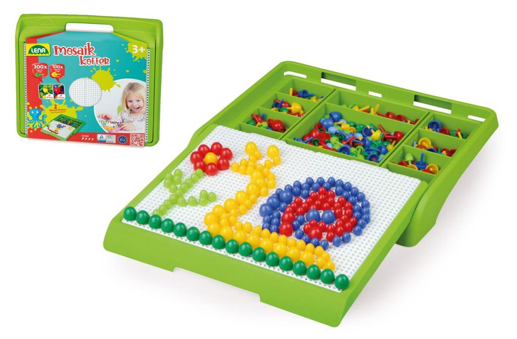 Lena Mosaiksteckspiel, Mittel, Blau-Gelb-Grün-Rot Produktbild 