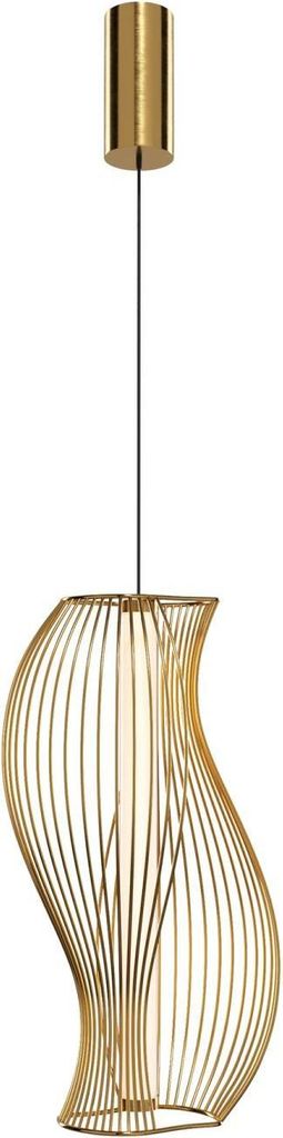 Hängeleuchte Metall LED H: max. 352 cm in Messing warmweißes Licht 3000 K 1400 lm Modern Draht Schirm