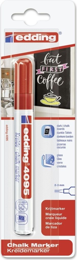 Edding - Kreidemarker 4095 rund 2-3mm rot Blister à 1 Stück | 10 Stück