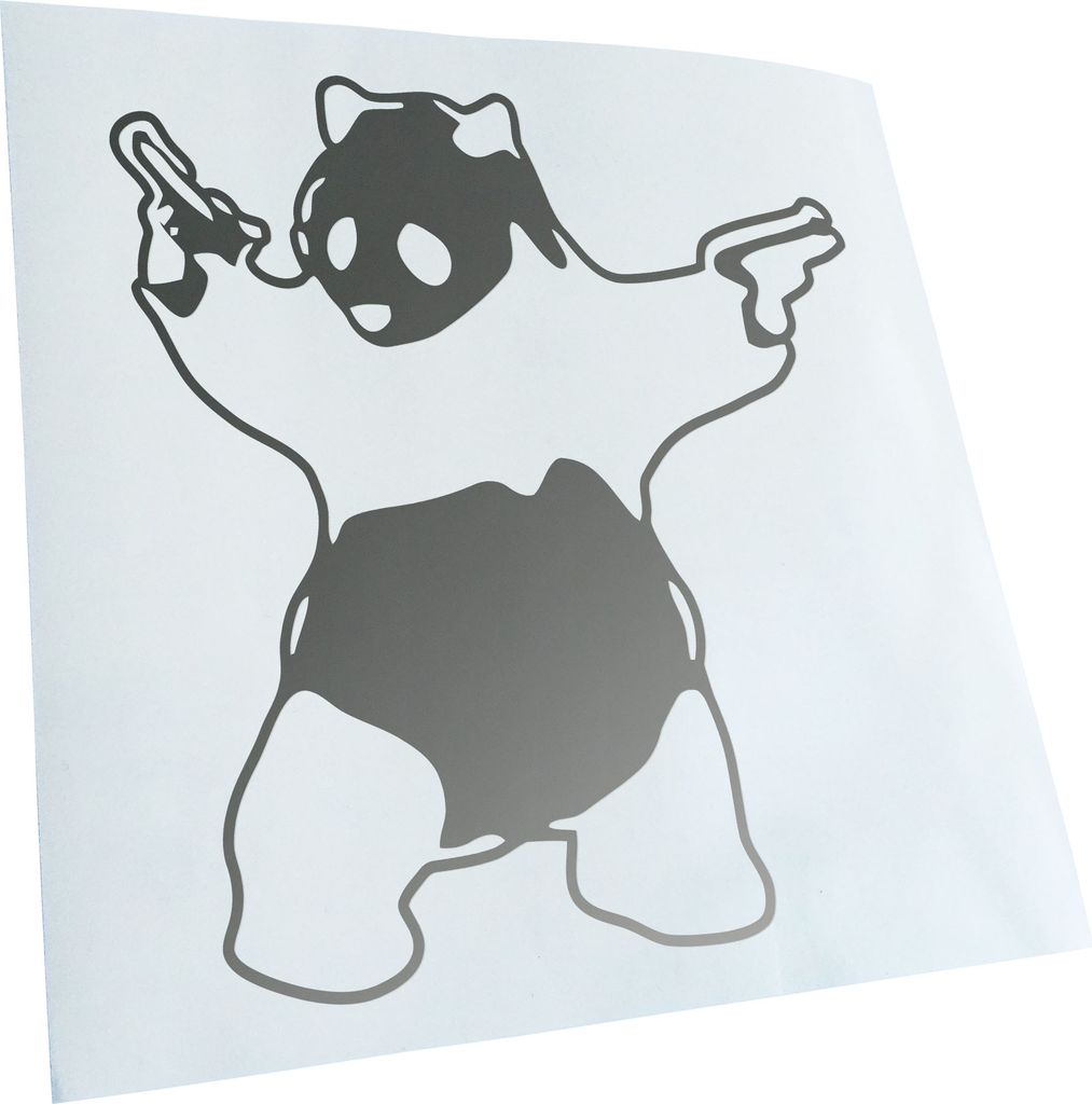 Kiwistar - Autoaufkleber - Panda with Guns Heckscheibe - Aufkleber für Auto Kfz Fahrrad, LKW, Truck Mofa