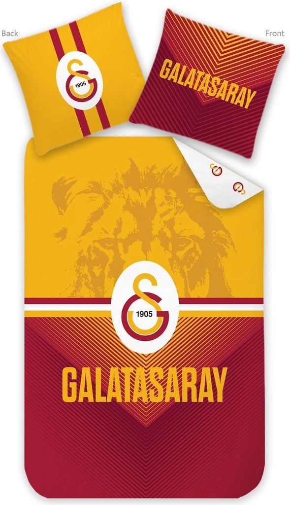 Galatasaray Bettwäsche-Set 2 teilig 135x200 + 80x80 cm, 100% Baumwolle, super weich, doppelseitig, Kinderbettwäsche für Jungen & Mädchen