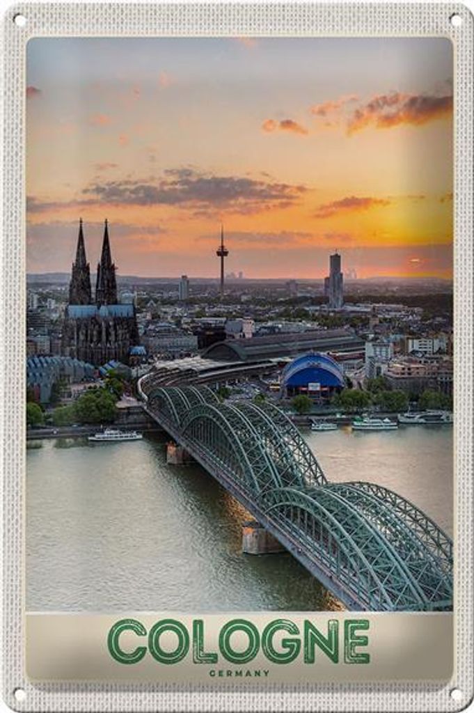 Blechschild Reise 20x30cm Köln Deutschland Stadttrip Dom Produktbild 