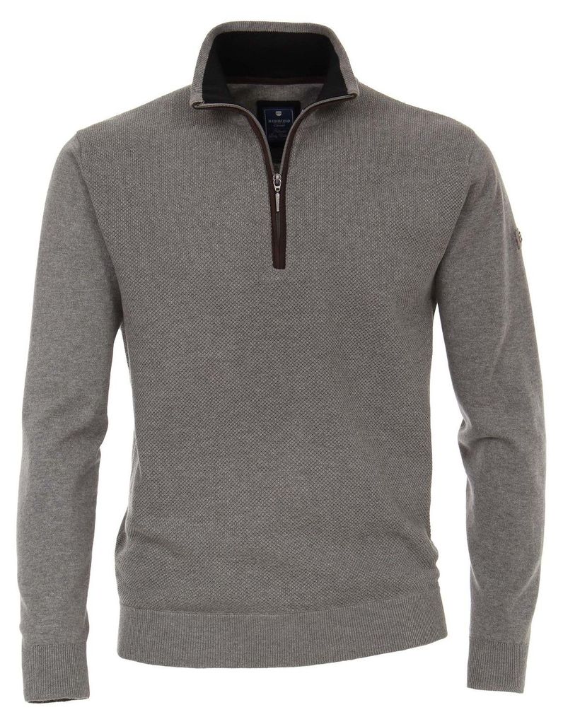 REDMOND Casual Herren Strick-Troyer Comfort Baumwolle Grau Produktbild 