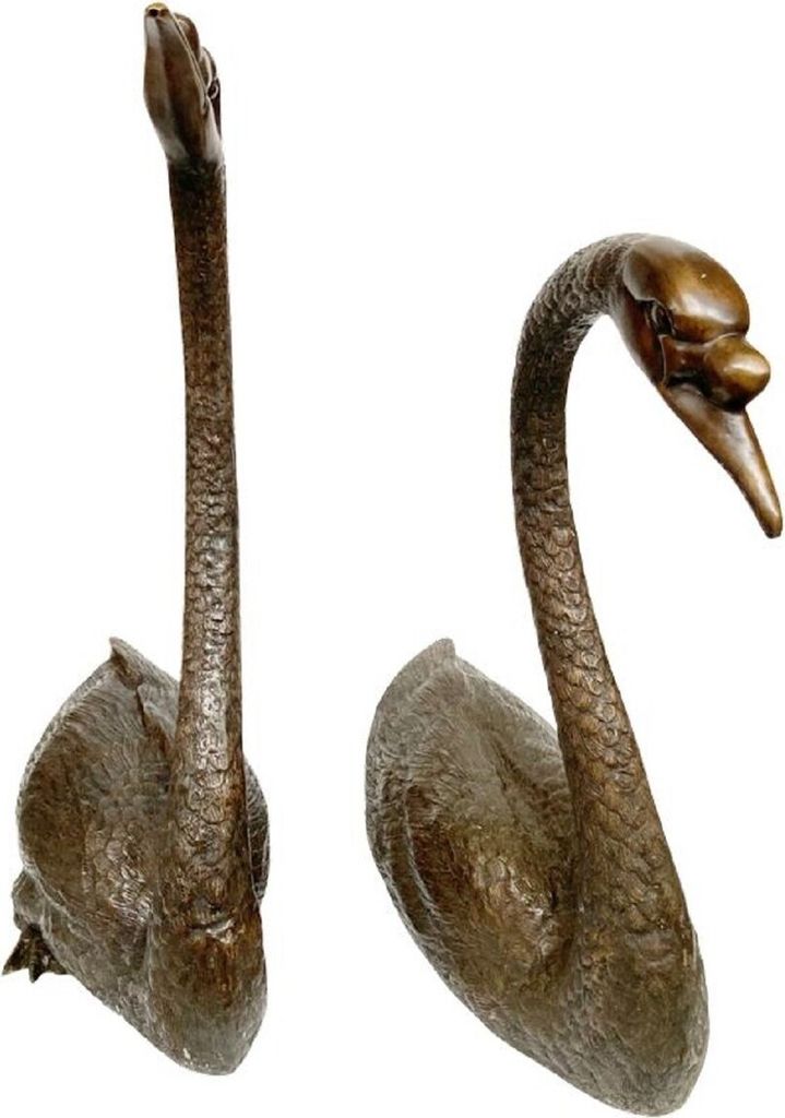 Casa Padrino Luxus Bronze Deko Skulpturen Schwäne Bronzefarben - Bronze Dekofiguren - Luxus Hotel & Restaurant Deko Accessoires