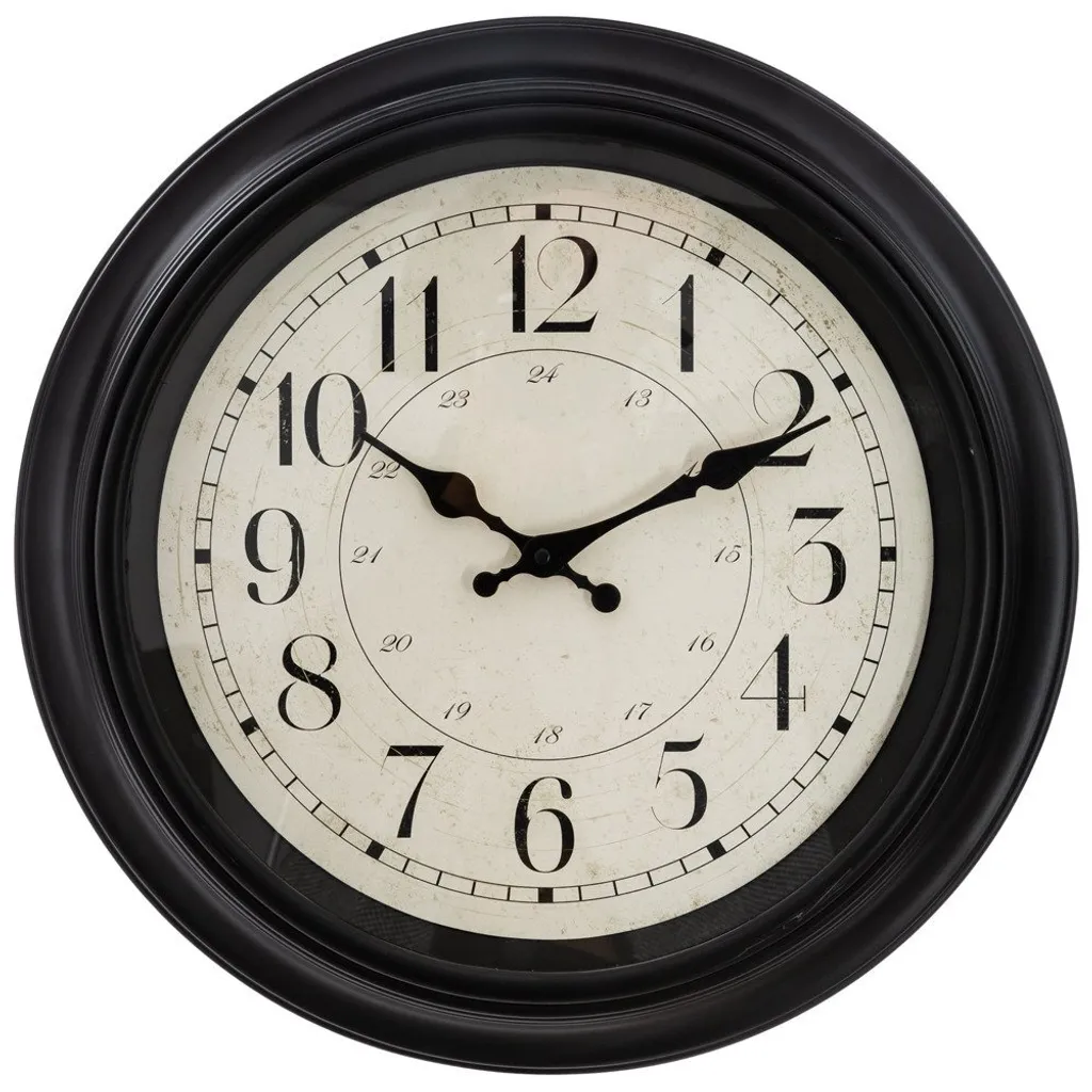 Pendule murale silencieuse style vintage 30cm avec minuterie intégrée