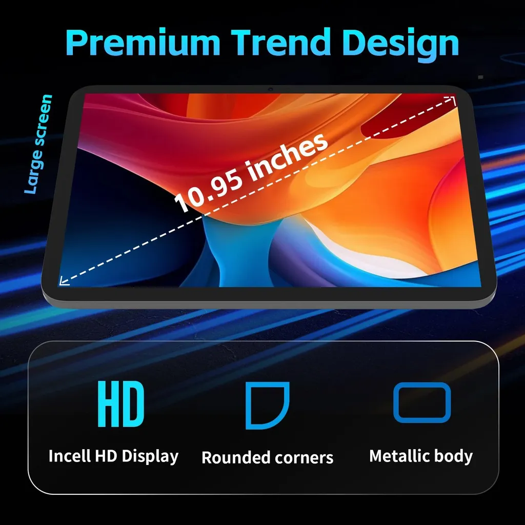 Tablette PAD11 Octa-core 14Go RAM Écran IPS 27,8 cm Android 15 Noir 4G
