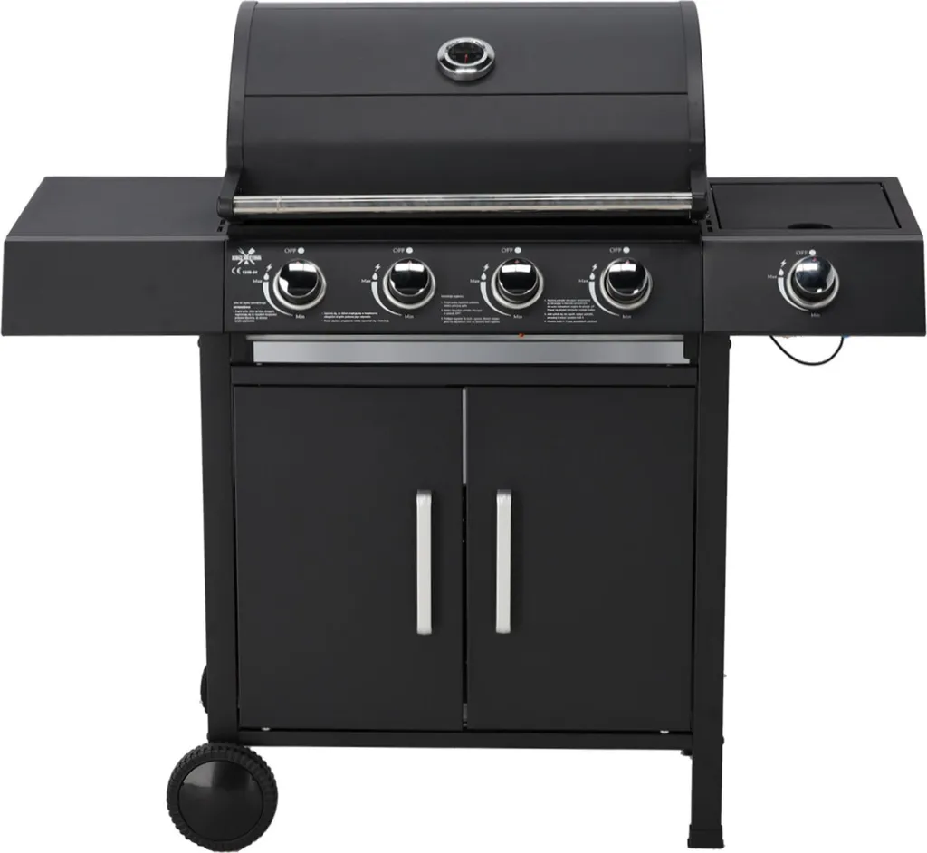 Aga BBQ8083 - Barbecue gaz inox robuste, nettoyage facile, 3 brûleurs